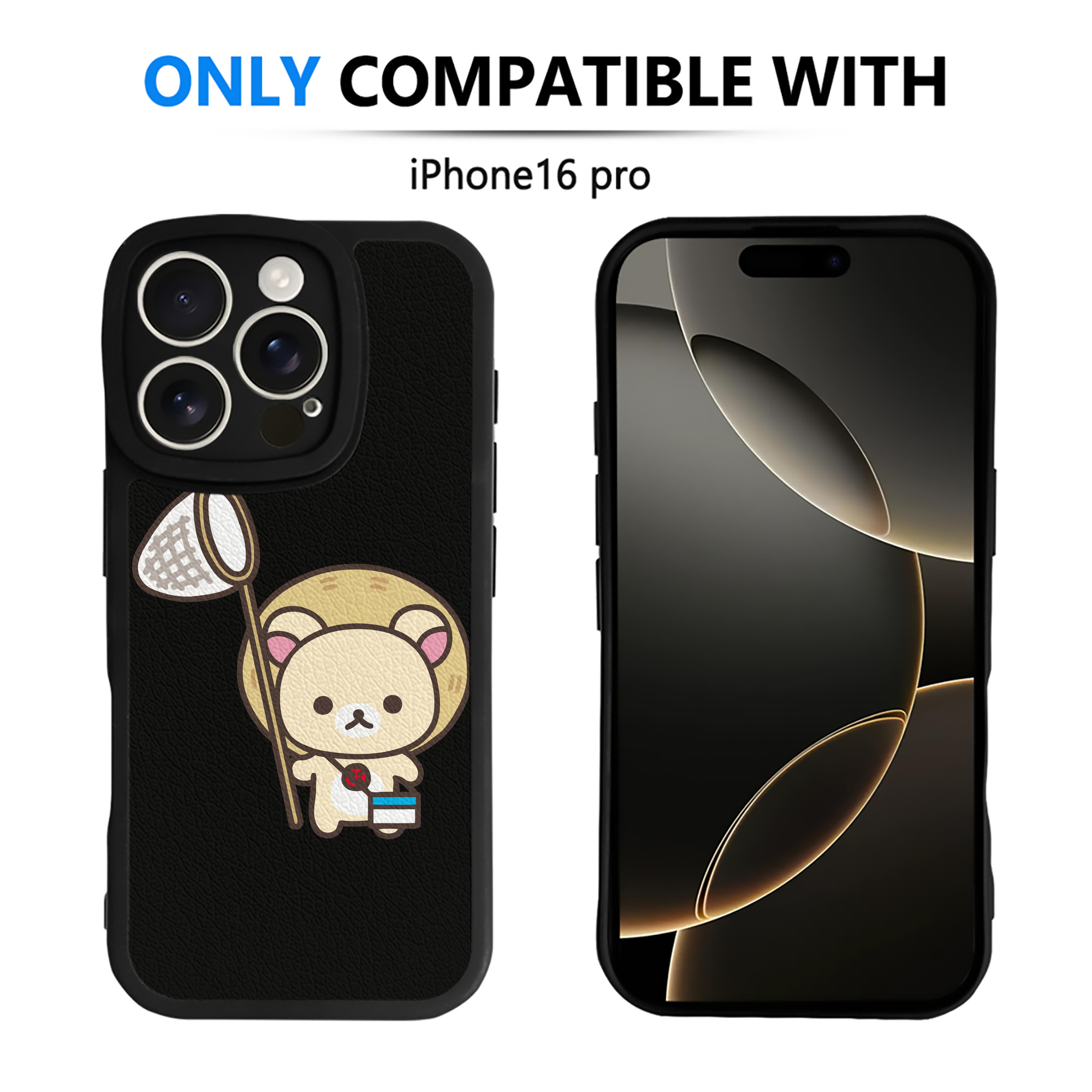 （画像用） リラックマ リラックマ キイロイトリ Rilakkuma Korilakkuma Kiiroitori 【iPhone 16シリーズ対応】シリコンスマホケース（レザー調） 材質：シリコン